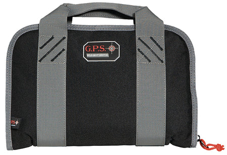 GPS 1107PCCB Compact Double Black Pistol Case with Ammo Dump Cup and Lockable Heavy-Duty Zippers