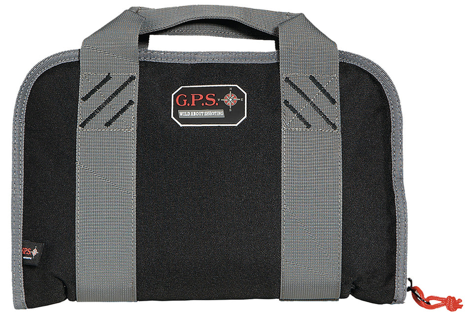 GPS 1107PCCB Compact Double Black Pistol Case with Ammo Dump Cup and Lockable Heavy-Duty Zippers