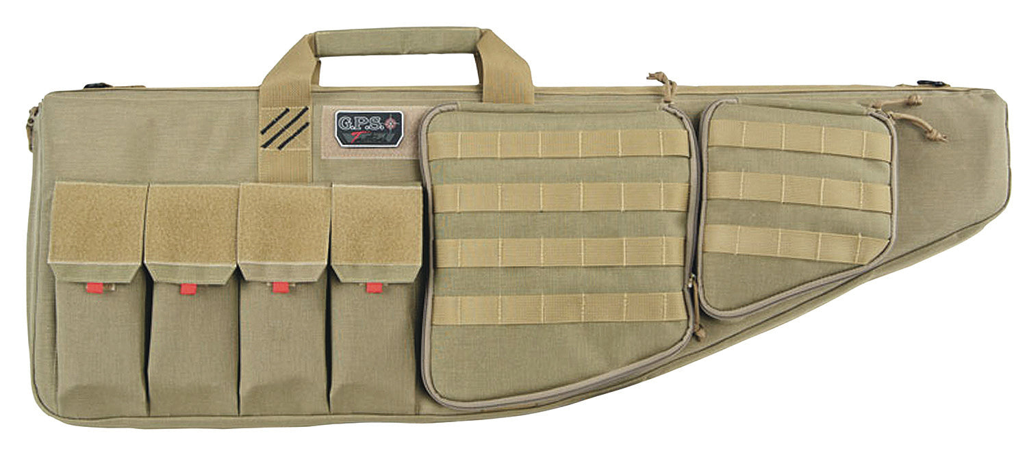 GPS Bags T35ART 35" Tan Tactical AR Rifle Case 1000D Nylon with External Handgun Pocket & Mag Storage