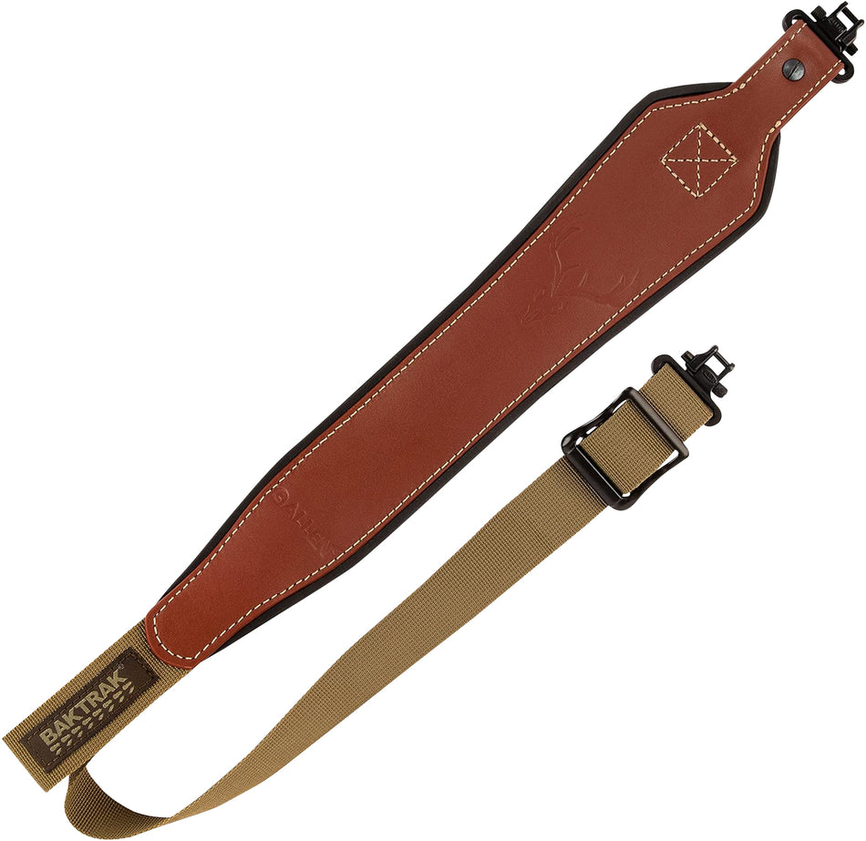 Allen BakTrak Leather Sling 8391 Brown Full Grain Leather Quick-Adjust Swivels 300-lb Tested