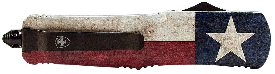 Templar LCAP331 Gen II Captain Large 3.50" OTF Drop Point 440C Stonewashed Blade Patriotic Star Aluminum Handle Glass Breaker