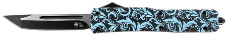 Templar MMDT231 Gen II Slim OTF Tanto Knife 3.43" Stonewashed 440C SS Blade, 5.05" Teal Aluminum Handle, Glass Breaker