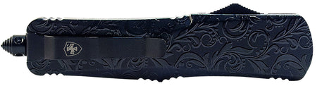Templar LMDG131 Gen II Large OTF Dagger Knife 3.50" Stonewashed 440C SS Blade, 5.25" Black Gloss Aluminum Handle, Glass Breaker