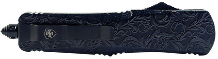 Templar MMDG131 Gen II Slim OTF Dagger Knife 3.43" Stonewashed 440C SS Blade, 5.05" Black Gloss Aluminum Handle, Glass Breaker