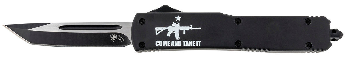 Templar MAR15231 Gen II Come And Take It Slim 3.43" OTF Tanto 440C Blade, Black Aluminum Handle with Glass Breaker