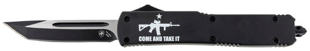 Templar MAR15231 Gen II Come And Take It Slim 3.43" OTF Tanto 440C Blade, Black Aluminum Handle with Glass Breaker
