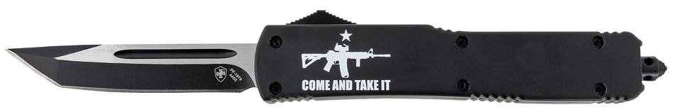 Templar MAR15231 Gen II Come And Take It Slim 3.43" OTF Tanto 440C Blade, Black Aluminum Handle with Glass Breaker