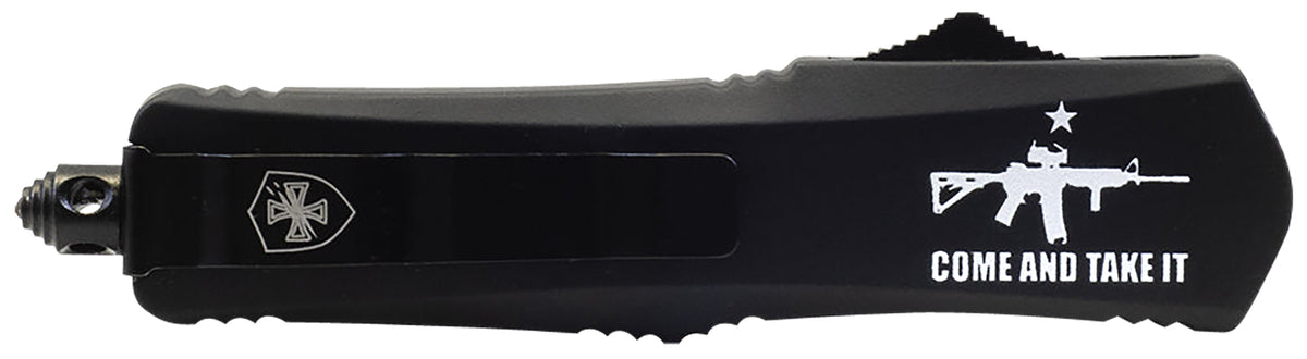 Templar SAR15531 Gen II Come And Take It Small 2.69" OTF Tanto Serrated 440C Blade, Black Aluminum Handle