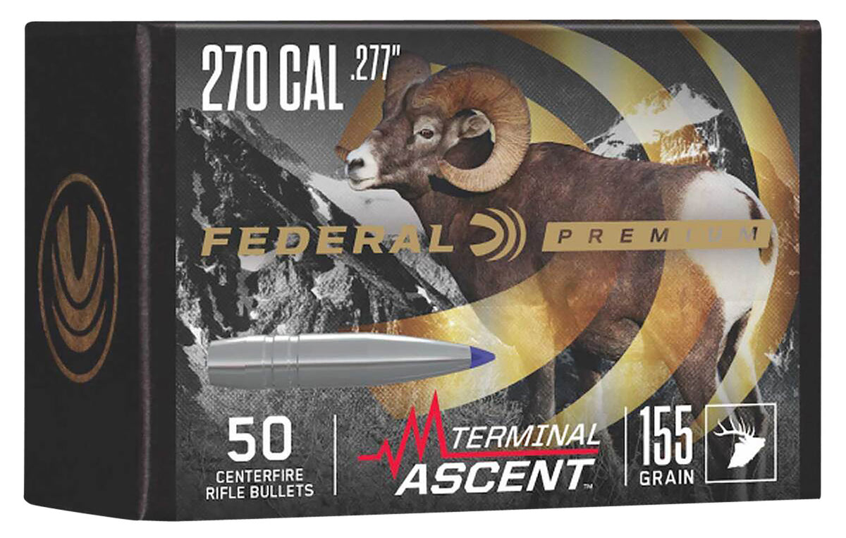 Federal Terminal Ascent Component 270 Cal 155gr Long-Range Bullets 50 Per Box