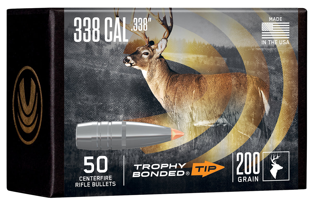 Federal Trophy Bonded Tip 338 Caliber 200gr Bonded Component Bullets 50 Per Box