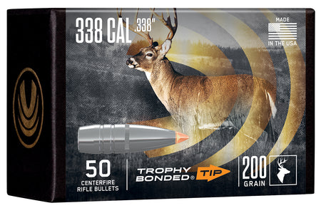 Federal Trophy Bonded Tip 338 Caliber 200gr Bonded Component Bullets 50 Per Box