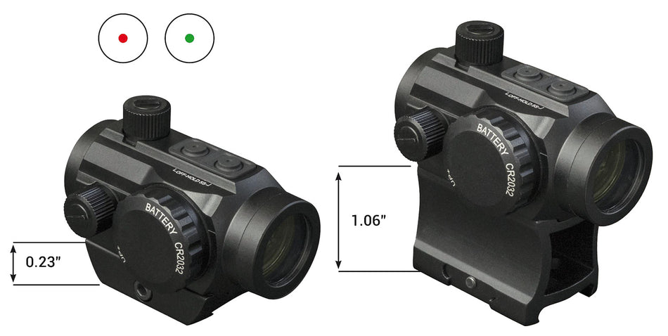 Konus Nuclear 7217 1x22mm 3 MOA Red/Green Dot Sight Matte Black Dual Mount