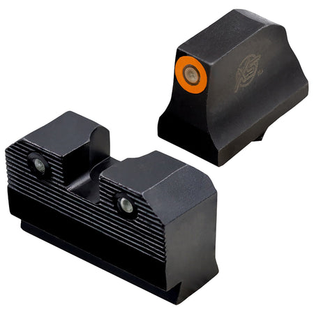 XS Sights R3D Suppressor Height Tritium Night Sights for Glock - Orange Outline Front Sight & Green Tritium Rear