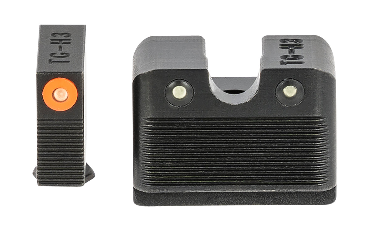 TruGlo TG231G2MC Tritium Pro Green Tritium Orange Outline Front & Rear Night Sight Handgun Replacement Set