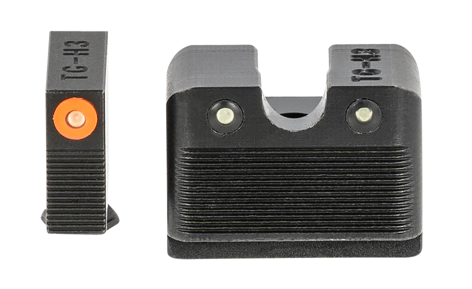 TruGlo TG231G2MC Tritium Pro Green Tritium Orange Outline Front & Rear Night Sight Handgun Replacement Set