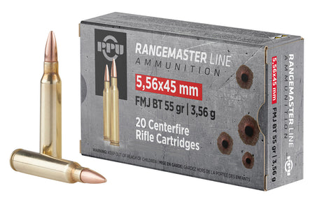 Prvi Partizan 5.56x45mm NATO PPRM5561M Rangemaster Full Metal Jacket Boat Tail FMJBT 55 Grain