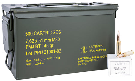 Prvi Partizan .308 Win / 7.62x51mm PPRM762M Rangemaster Full Metal Jacket Boat Tail FMJBT 145 Grain