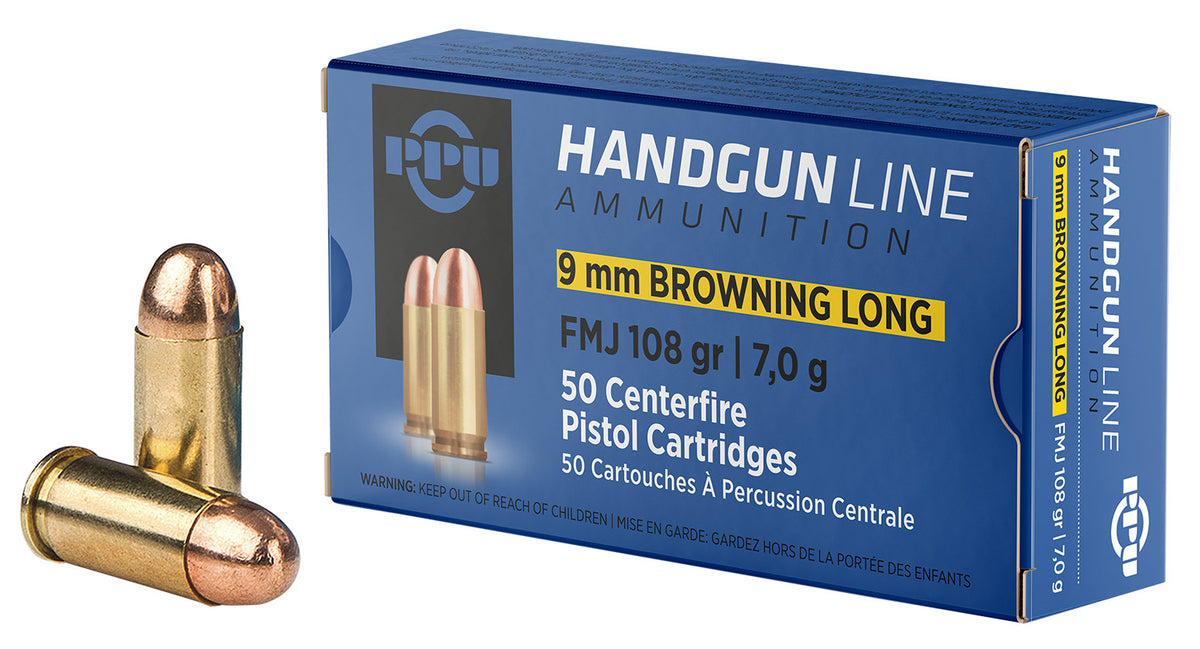 Prvi Partizan 9mm Browning Long PPH9BL 8605003813309 Full Metal Jacket FMJ 108 Grain