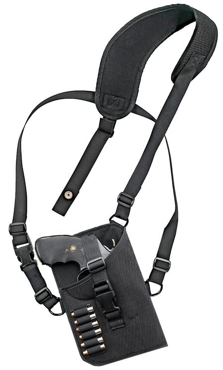 GrovTec US GTHL15102R Ergonomic Trail Pack Shoulder Holster Black Nylon for Med/Large DA Revolver 3-4" Barrel RH
