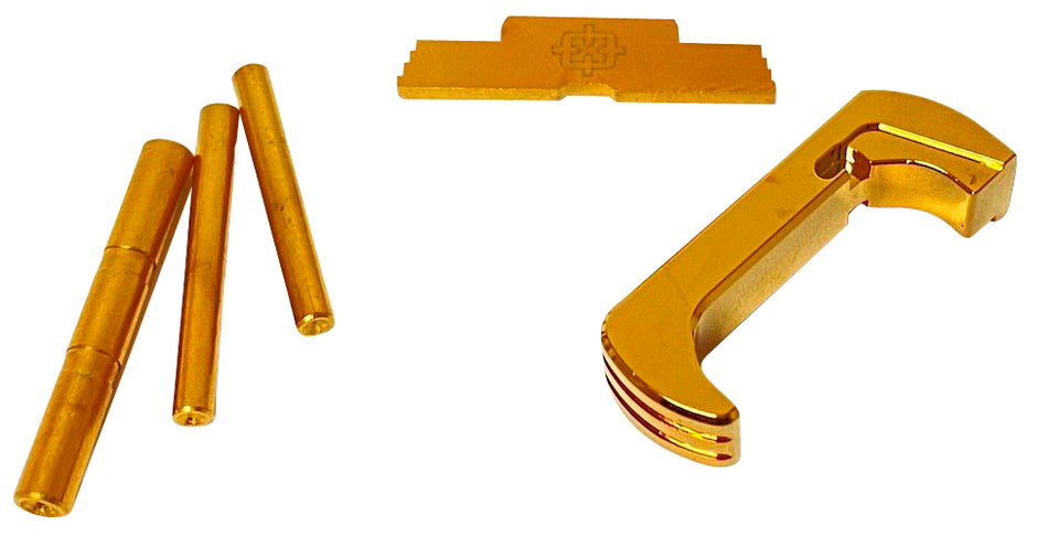Cross Armory CRG5OKGD Extended 3-Piece Upgrade Kit Glock Gen5 Gold Anodized
