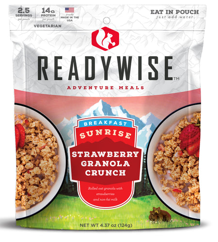 ReadyWise RW05007 Outdoor Strawberry Granola Crunch Breakfast Entree Pouch 6 Per Case