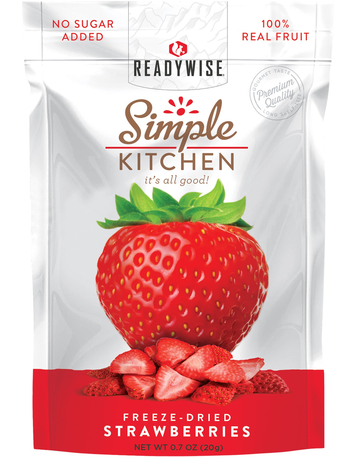 ReadyWise SK05006 Simple Kitchen Freeze-Dried Strawberries 1-Serving Pouch Case of 6