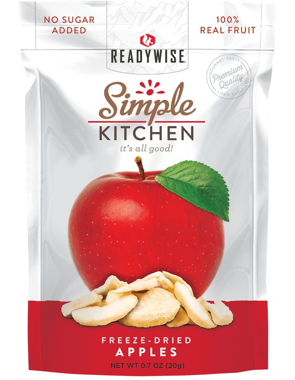 Simple Kitchen SK05910 Freeze Dried Fruit Sweet Apples 1 Serving Pouch Case of 6