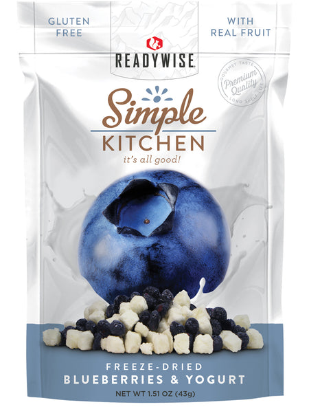Simple Kitchen SK05912 Freeze Dried Blueberries and Yogurt 1 Serving Pouch Case of 6