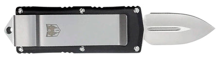 CobraTec OTF Money Clip 1.75" Plain D2 Blade Black Aluminum Handle Includes Pocket Clip