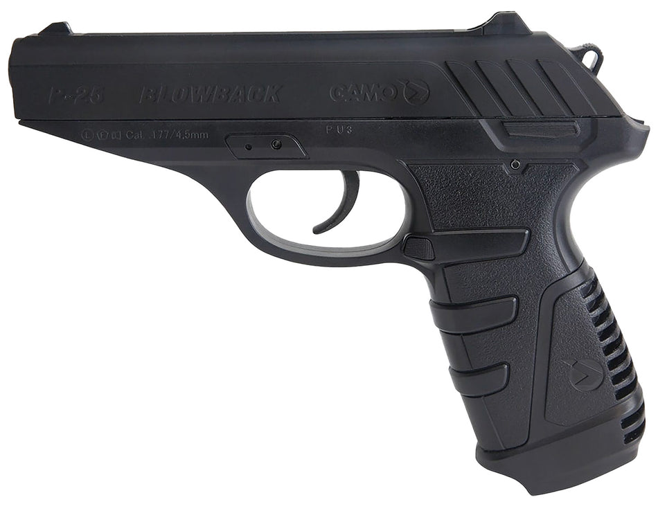 Gamo P-25 Blowback .177 Pellet CO2 Pistol 16-Shot Double Rotary Magazine Black Polymer