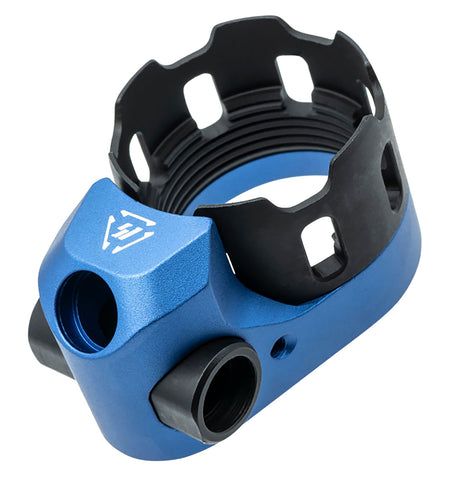 Strike Industries Tribus AR Enhanced Castle Nut & End Plate with QD Mounts Blue Anodized