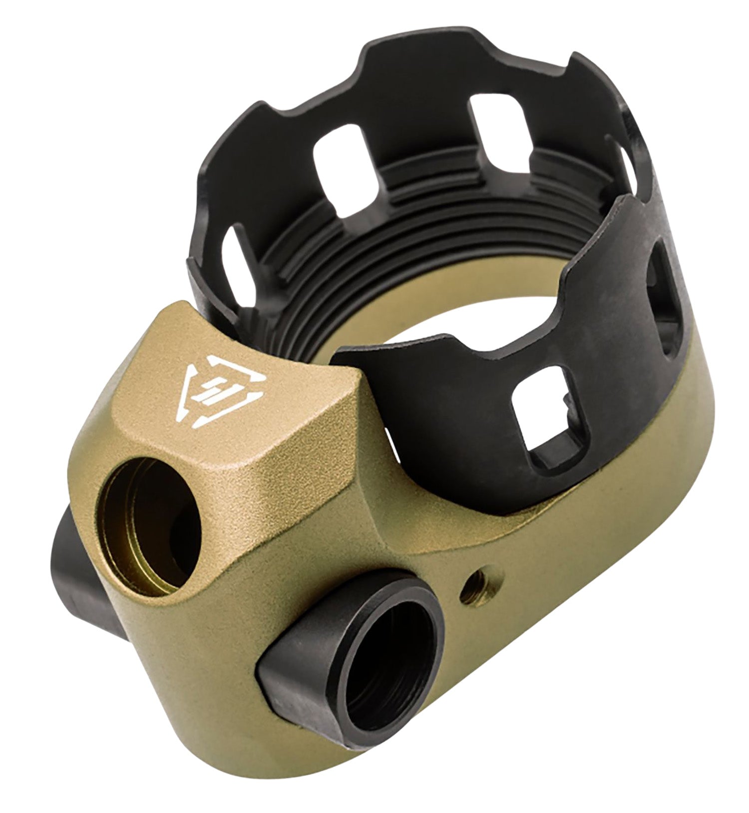 Strike Industries ARTRIBUSFDE Tribus AR Castle Nut and Extended End Plate FDE Anodized