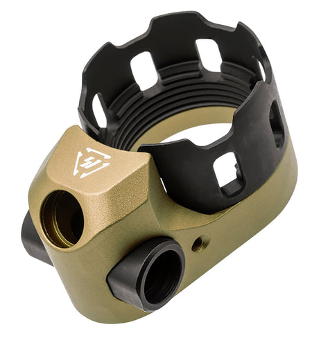 Strike Industries ARTRIBUSFDE Tribus AR Castle Nut and Extended End Plate FDE Anodized