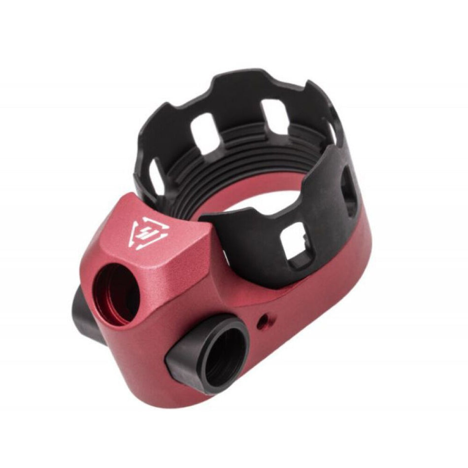 Strike Industries ARTRIBUSRED Tribus AR Castle Nut and Extended End Plate Red Anodized