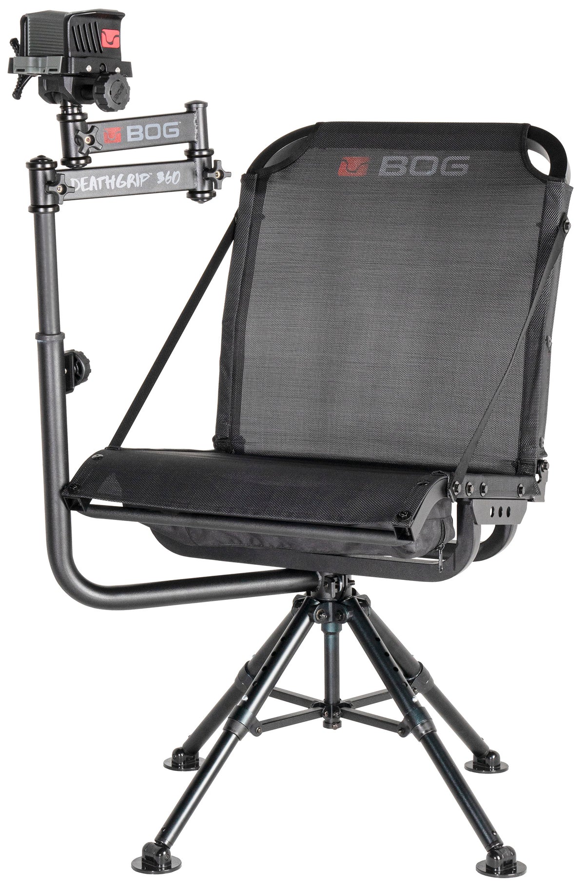 Bog-Pod DeathGrip 360 Hunting Shooting Rest Chair Black Aluminum Adjustable Legs