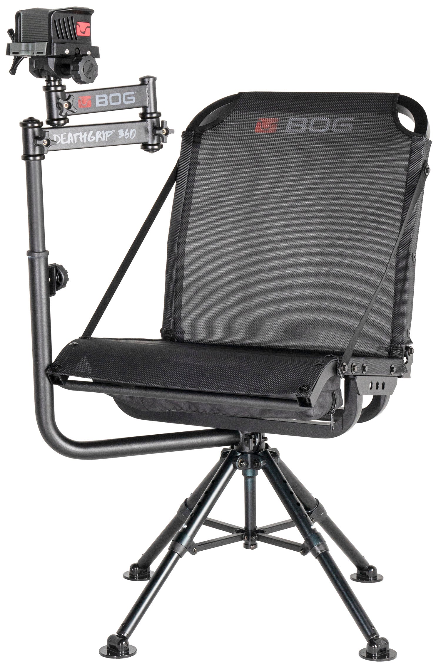 Bog-Pod DeathGrip 360 Hunting Shooting Rest Chair Black Aluminum Adjustable Legs