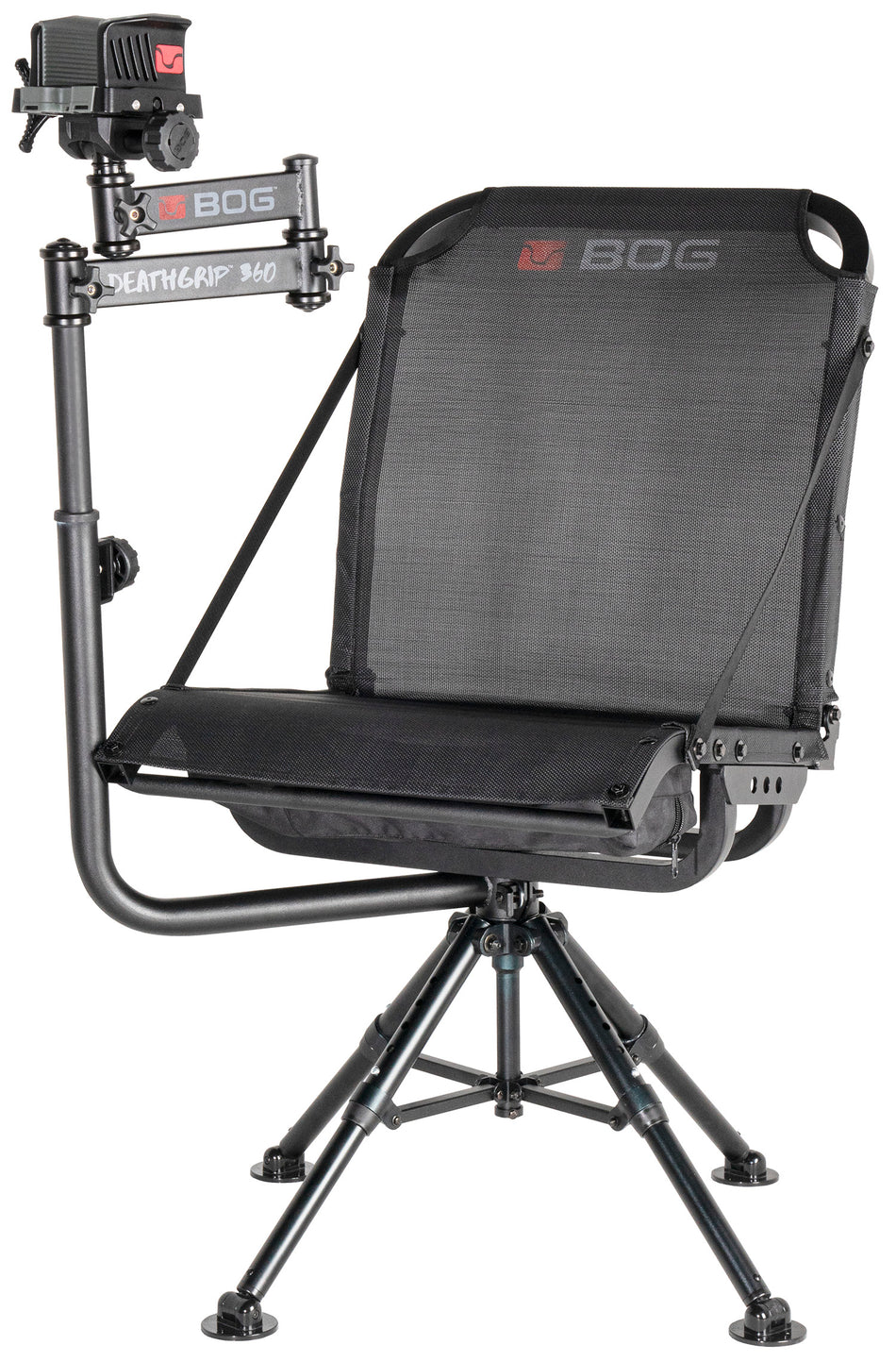 Bog-Pod DeathGrip 360 Hunting Shooting Rest Chair Black Aluminum Adjustable Legs
