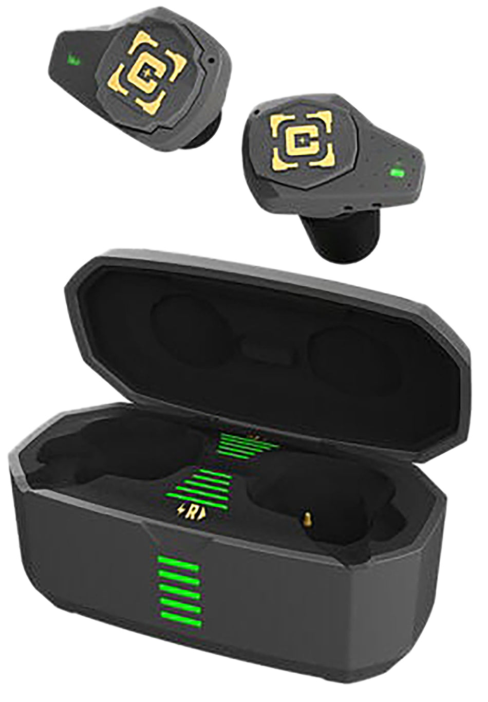 Caldwell 1136234 E-Max Shadows Pro Rechargeable Bluetooth Earbuds Black Adult