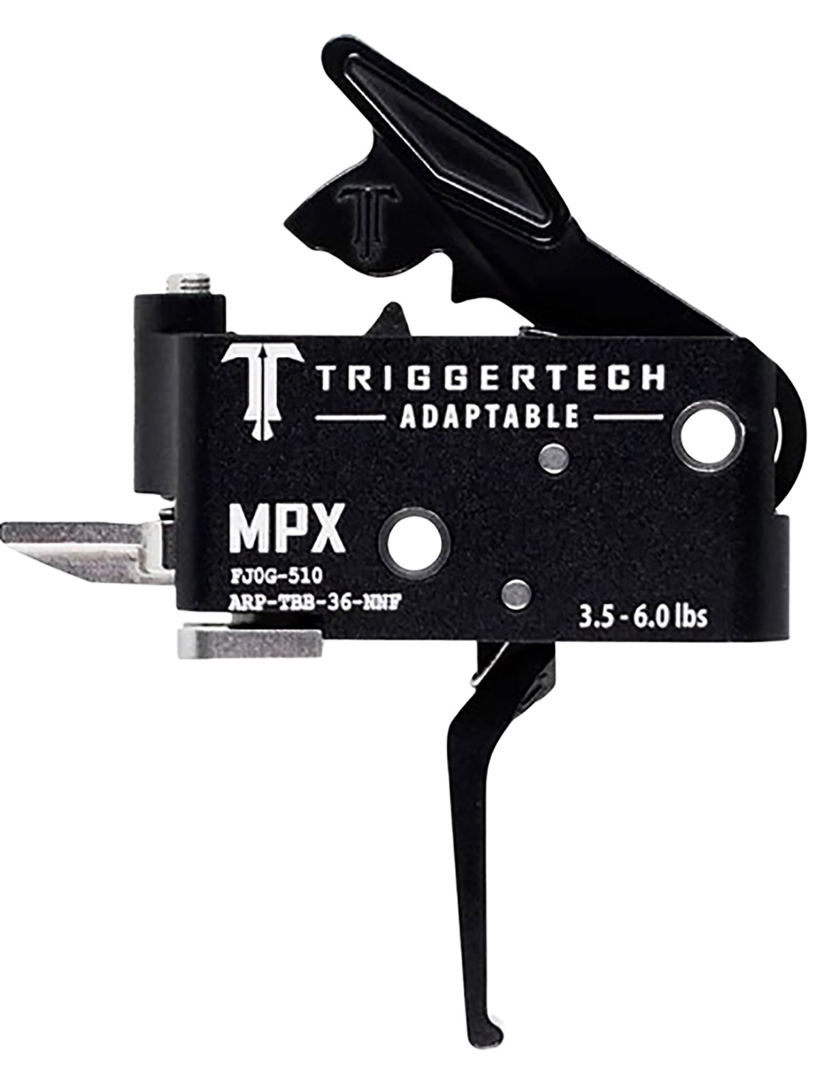 TriggerTech ARPTBB36NNF Sig MPX Adaptable Two-Stage Flat Trigger, 3.5-6 lb Black PVD
