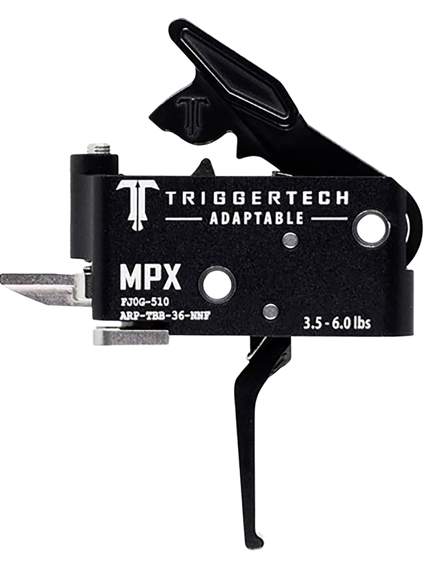 TriggerTech ARPTBB36NNF Sig MPX Adaptable Two-Stage Flat Trigger, 3.5-6 lb Black PVD