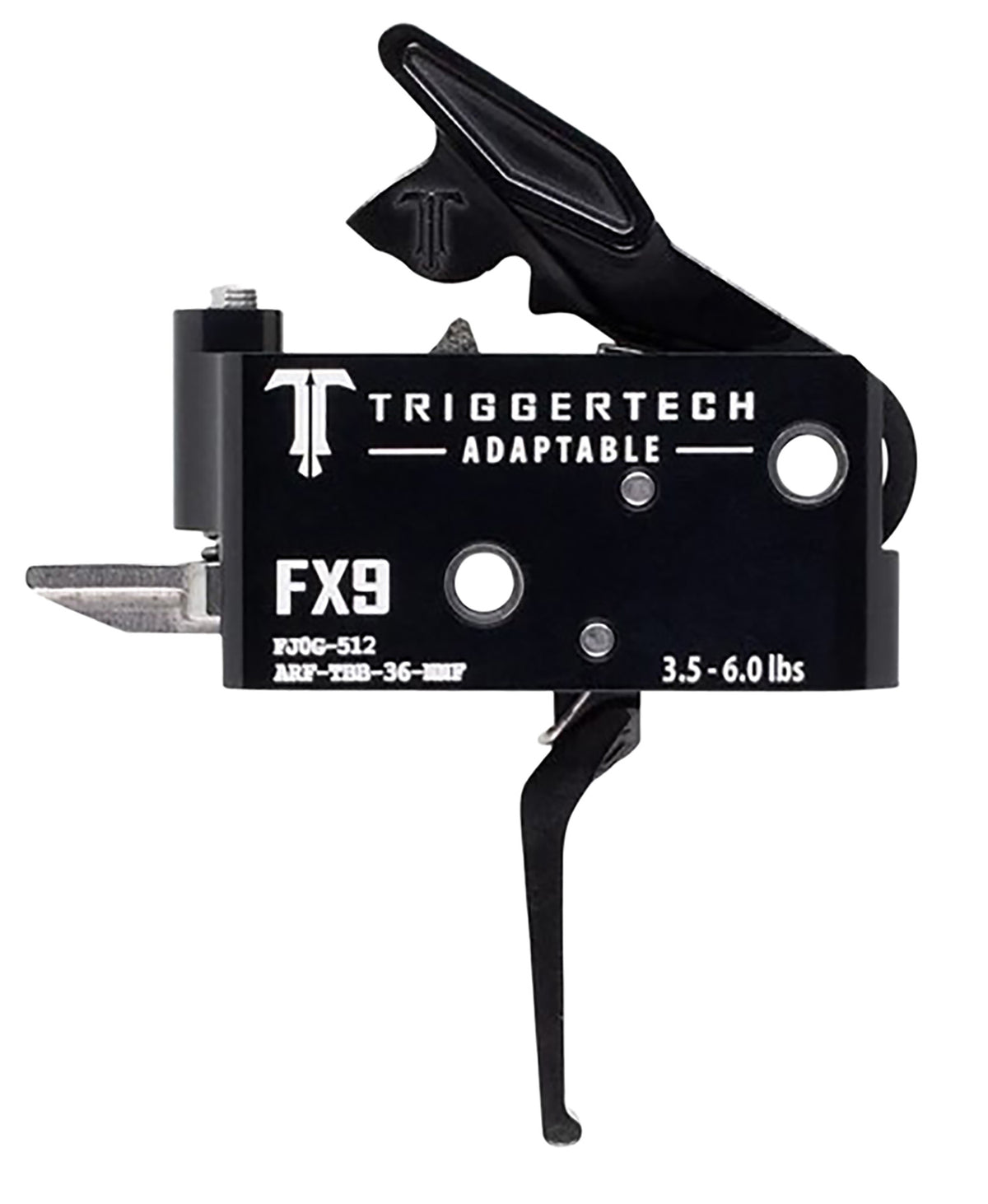 TriggerTech ARFTBB36NNF FN FX9 Adaptable Two-Stage Flat Trigger, 3.5-6 lb Black PVD