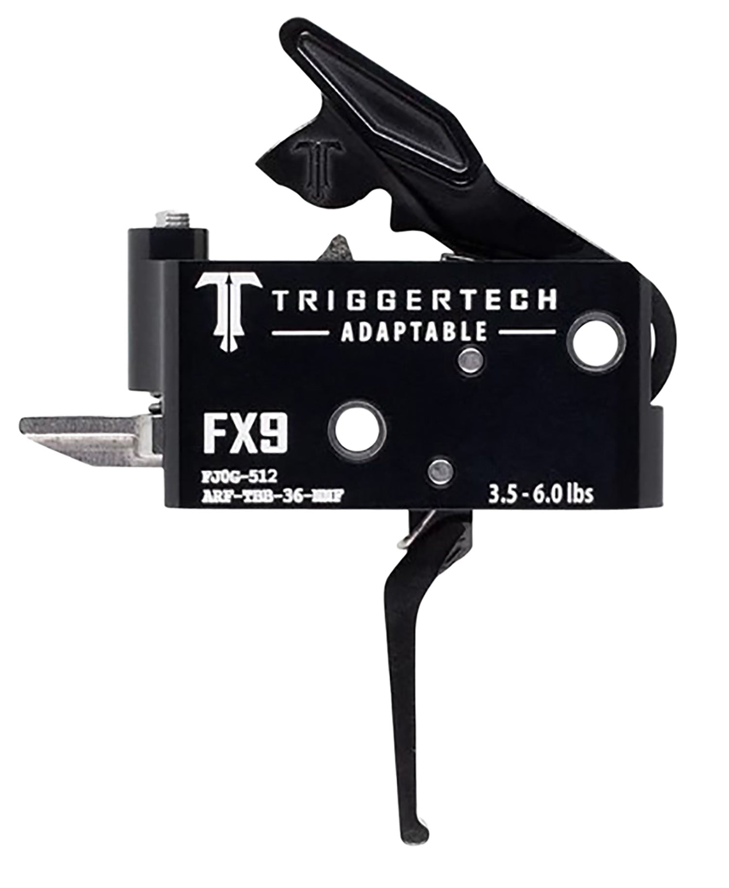 TriggerTech ARFTBB36NNF FN FX9 Adaptable Two-Stage Flat Trigger, 3.5-6 lb Black PVD