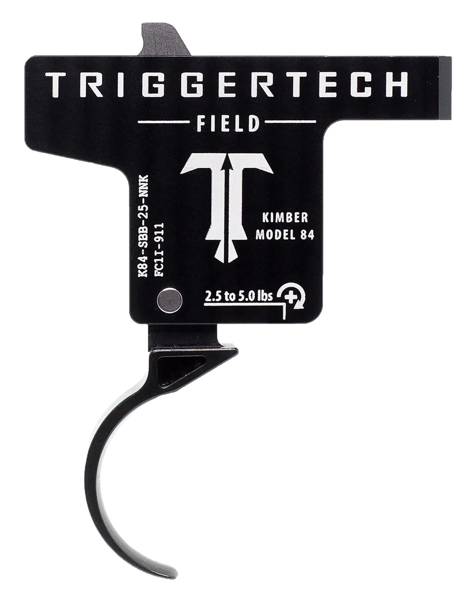TriggerTech K84SBB25NNK Kimber M84 Field Single-Stage Curved Trigger, 2.5-5 lb Black PVD