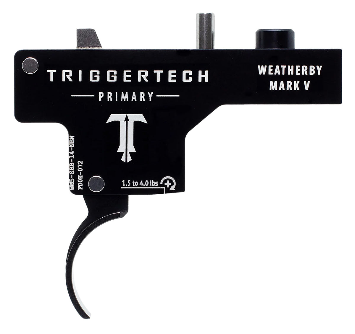TriggerTech Primary Curved Single-Stage Trigger for Weatherby Mark V with 1.50-4 lb Pull Weight, Black PVD