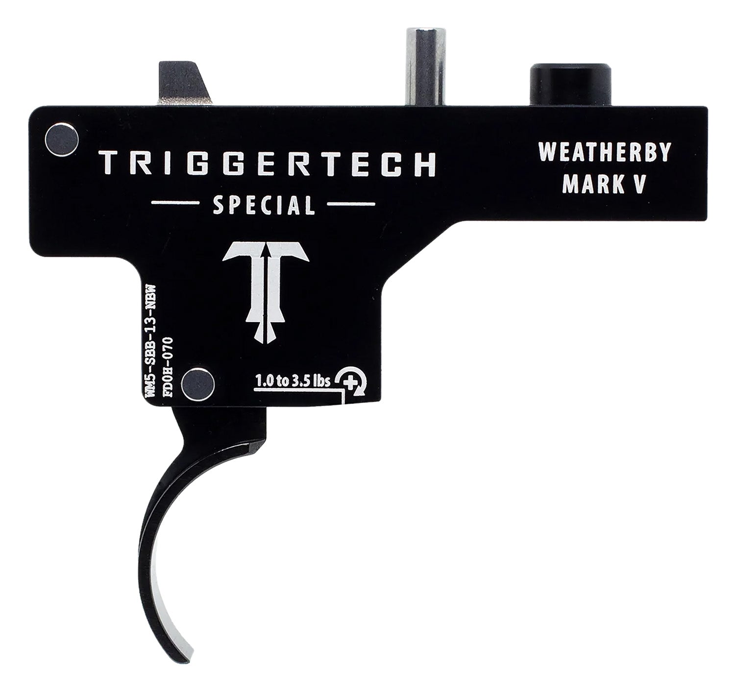 TriggerTech Special Curved Single-Stage Trigger for Weatherby Mark V with 1-3.5 lb Pull Weight, Black PVD