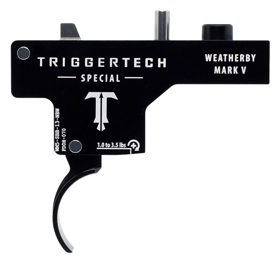 TriggerTech Special Curved Single-Stage Trigger for Weatherby Mark V with 1-3.5 lb Pull Weight, Black PVD