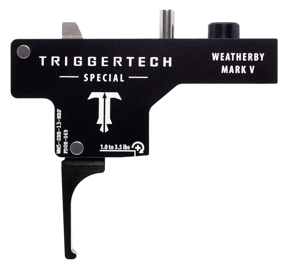 TriggerTech Special Flat Single-Stage Trigger for Weatherby Mark V with 1-3.5 lb Pull Weight, Black PVD