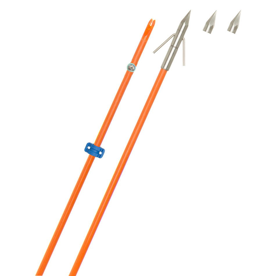 Fin Finder Raider Pro Orange Bowfishing Arrow with Big Head Pro Point