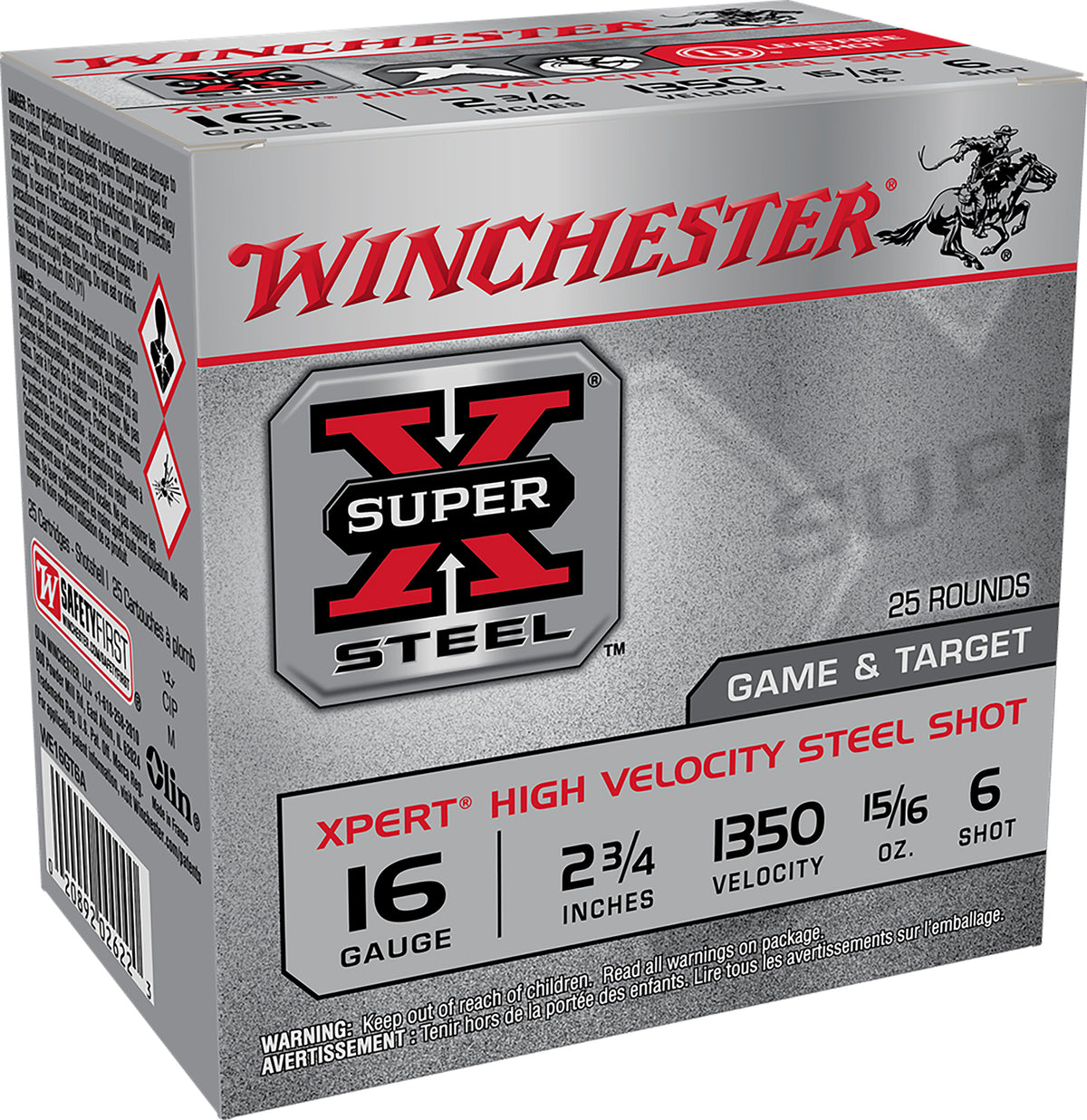 Winchester 16 Gauge Shotgun Shells Xpert Game & Target HIgh Velocity #6 15/16 oz 2.75 in