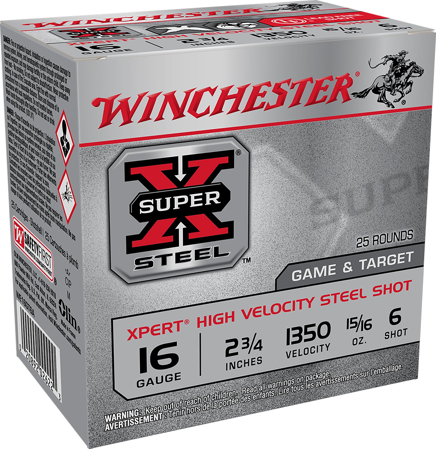 Winchester 16 Gauge Shotgun Shells Xpert Game & Target HIgh Velocity #6 15/16 oz 2.75 in